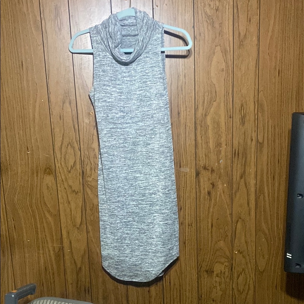 Leith Gray Cowl Neck Sleeveless Bodycon Midi